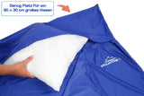 MOUNTREX® Hüttenschlafsack mit Klettverschluss (220x90 cm) - Ultraleicht & Kompakt (330g), Blau