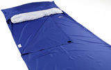 MOUNTREX® Hüttenschlafsack mit Klettverschluss (220x90 cm) - Ultraleicht & Kompakt (330g), Blau
