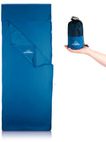 MOUNTREX® Hüttenschlafsack mit Reißverschluss - Ultraleicht & Kleines Packmaß (340g) - Schlafsack Inlett, Inlay (220x90cm), Teal