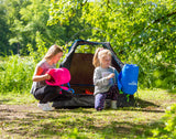 MOUNTREX® Kinderschlafsack (Blau) - Tragbar wie ein Rucksack - Schlafsack für Kinder (175 x 70 x 45 cm)