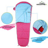 MOUNTREX® Kinderschlafsack (Rosa) - Tragbar wie ein Rucksack - Schlafsack für Kinder (175 x 70 x 45 cm)
