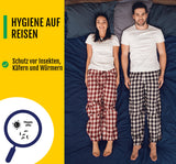 MOUNTREX® Hüttenschlafsack mit Klettverschluss (220x90 cm) - Ultraleicht & Kompakt (330g), Blau