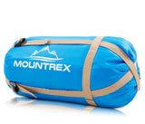 MOUNTREX® Schlafsack – Sommerschlafsack (850g) - Mumienschlafsack (205x75cm) + BONUS Reisekissen