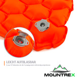MOUNTREX Aufblasbare Isomatte mit integriertem Kopfkissen, Inkl. Reparatur Kit