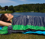MOUNTREX® Schlafsack – Sommerschlafsack Ultraleicht & Kompakt (850g) - Outdoor Mumienschlafsack (205x75cm) + BONUS Reisekissen