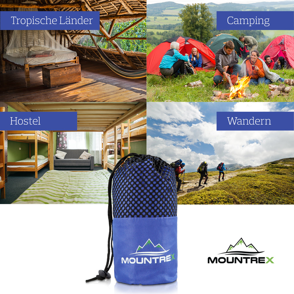 MOUNTREX® Hüttenschlafsack mit Klettverschluss (220x90 cm)