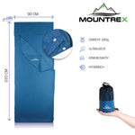 MOUNTREX® Hüttenschlafsack mit Druckknöpfe (280g) - Schlafsack Inlett 220x90 cm