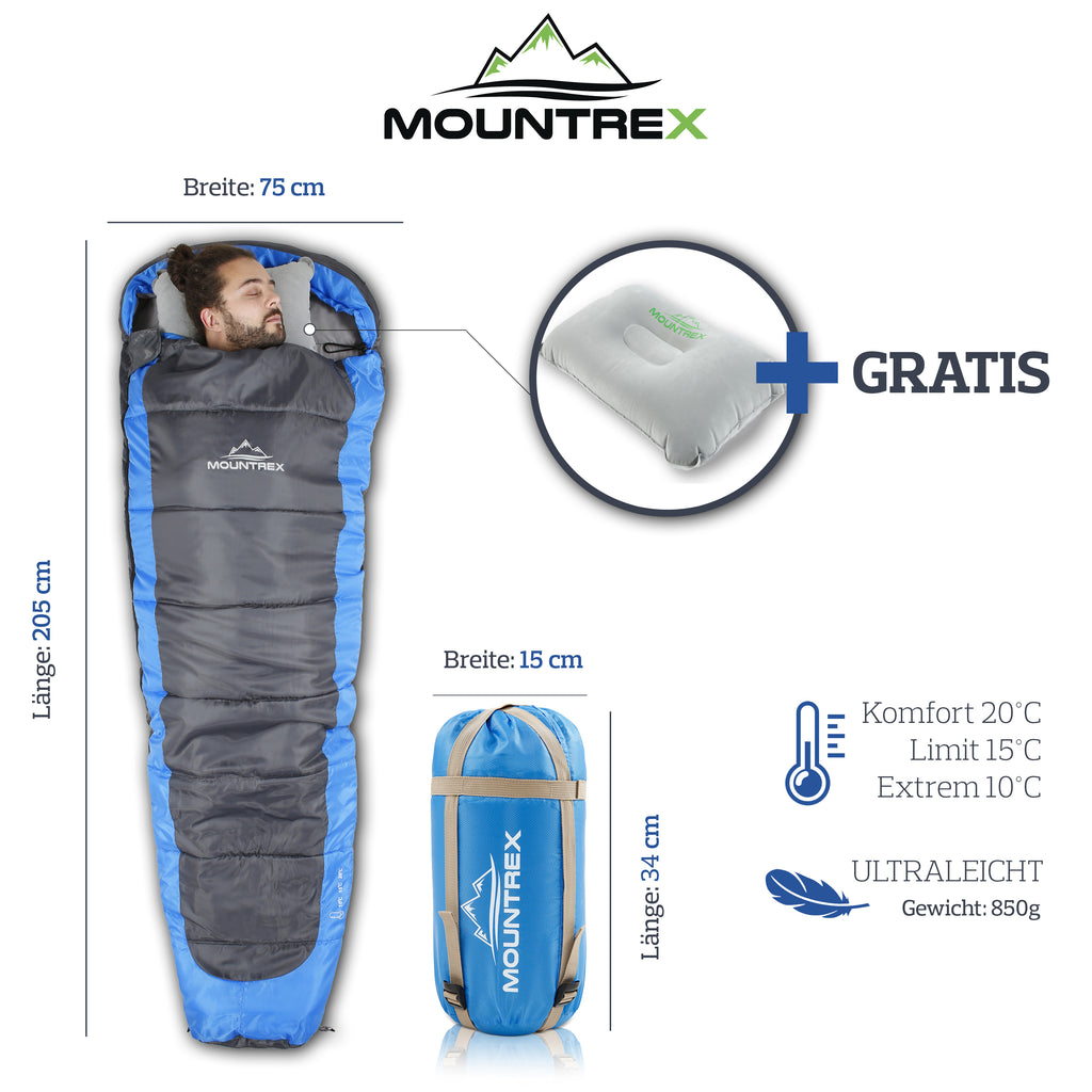 MOUNTREX® Schlafsack – Sommerschlafsack (850g)