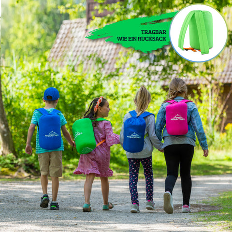 deutscher hersteller von rucksäcken und schlafsäcken MOUNTREX® Kinderschlafsack (Grün) - Tragbar wie ein Rucksack