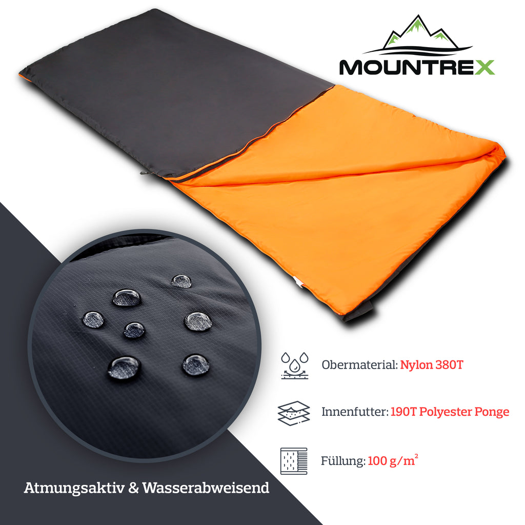 schlafsack atmungsaktiv MOUNTREX® Schlafsack - Kleines Packmaß & Ultraleicht (730g)