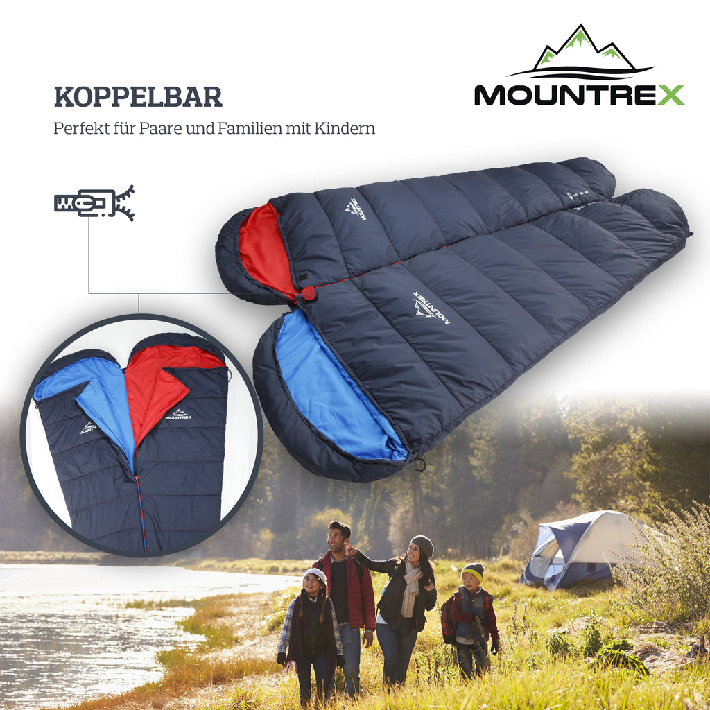 Schlafsack – 3-4 Jahreszeiten Mumienschlafsack, Koppelbar (Links) – MOUNTREX