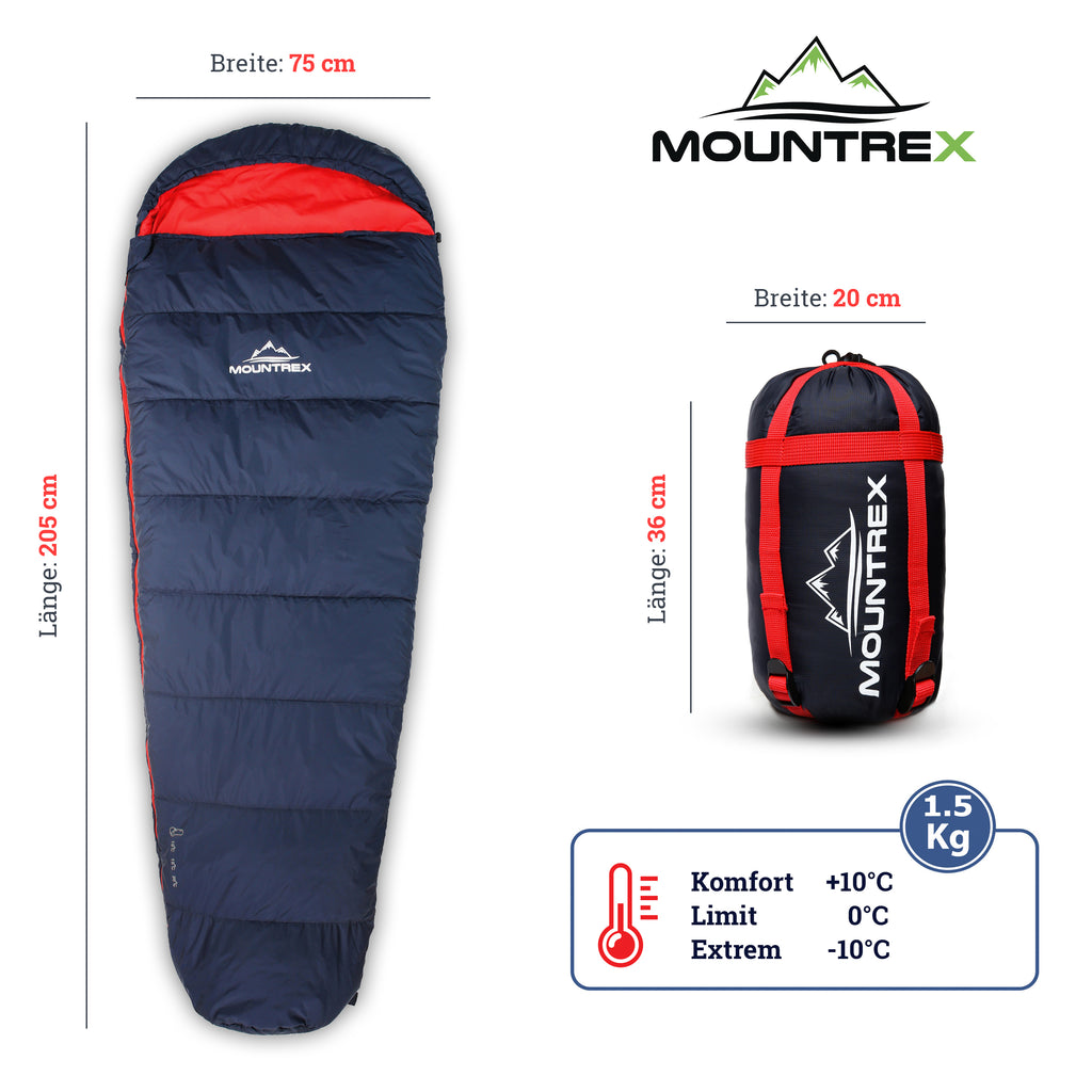 schlafsack größenrechner Schlafsack – 3-4 Jahreszeiten Mumienschlafsack, Koppelbar (Rechts) – MOUNTREX