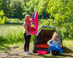 MOUNTREX® Kinderschlafsack (Rosa) - Tragbar wie ein Rucksack - Schlafsack für Kinder (175 x 70 x 45 cm)