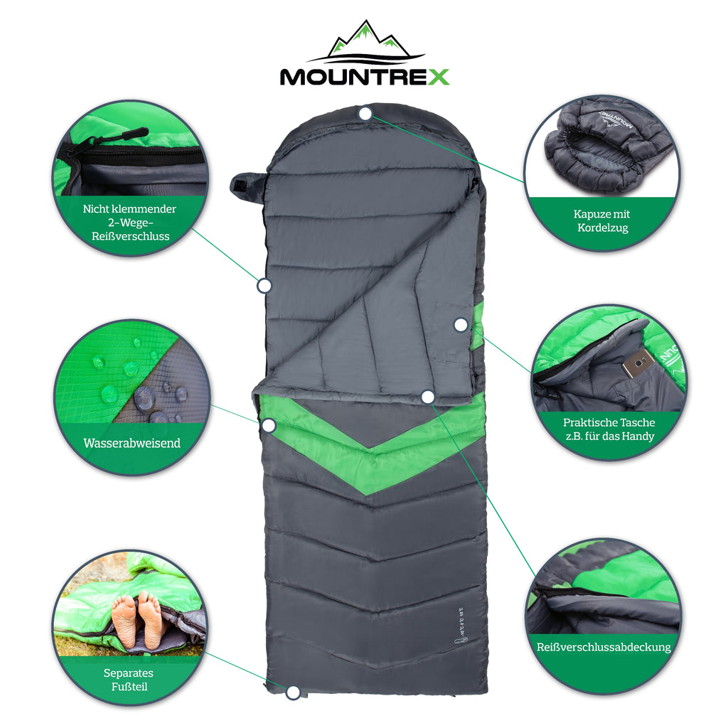 schlafsack zusammenzippen MOUNTREX® Schlafsack