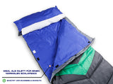MOUNTREX® Hüttenschlafsack mit Klettverschluss (220x90 cm) - Ultraleicht & Kompakt (330g), Blau