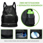 MOUNTREX® Turnbeutel - Kordelzug Sportbeutel, Sporttasche mit Schuhfach – Robust, Reißfest, Extra Groß (45x38x18 cm)