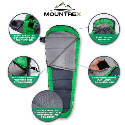 schlafsack mountrex MOUNTREX® Schlafsack – Sommerschlafsack Ultraleicht & Kompakt (850g) -
